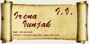 Irena Vunjak vizit kartica